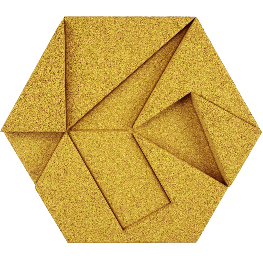 Kork Hexagon Organic Design Blocks akustikplader
