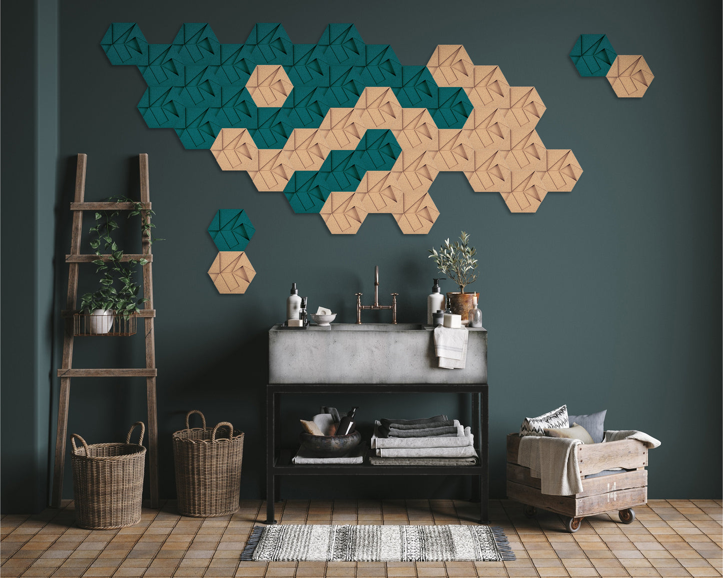 Kork Hexagon Organic Design Blocks